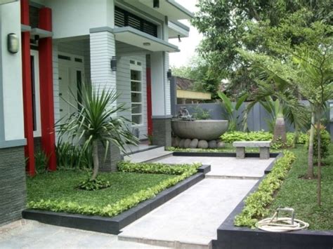 taman rumah minimalis modern depan rumah