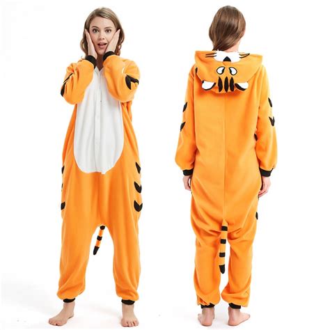 Adult Animal Onesies Orange Tiger Onesie Pajamas On Hot Sale