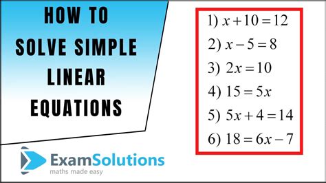 Linear equations | ExamSolutions