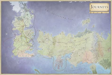 Journeys Map For Game Of Thrones Fantastic Maps