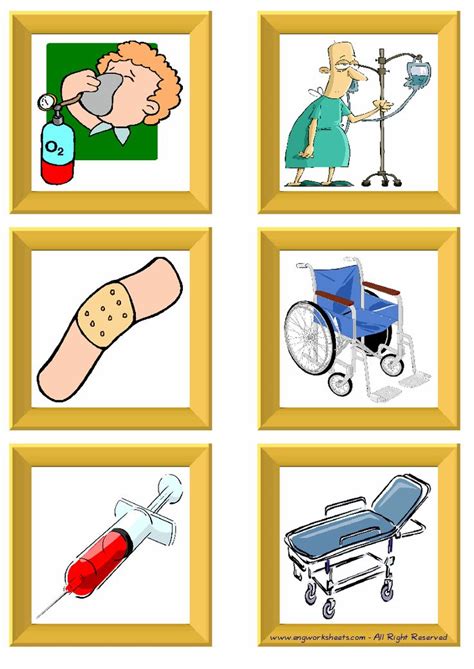 ﻿hospital English Worksheet For Kids Esl Printable Picture Dictionary