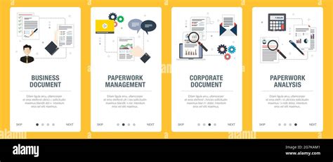 Iconos De Negocio Documentos Gestión Y Análisis Conceptos De Documentos Empresariales