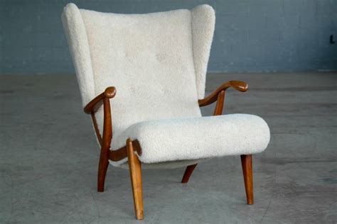Svend Skipper Attributed Papa Bear Style Easy Chair Covered In