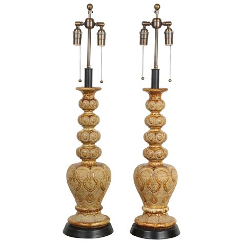 Exotic Pair Of Ceramic Urn Lamps For Sale At Stdibs