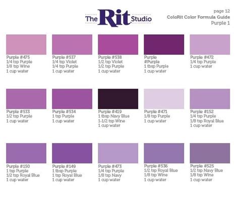 Purple 1 Rit Dye Colors Chart Diy Dye How To Dye Fabric