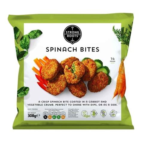 Buy Strong Roots Spinach Bites 308g Online Shop Frozen Food On