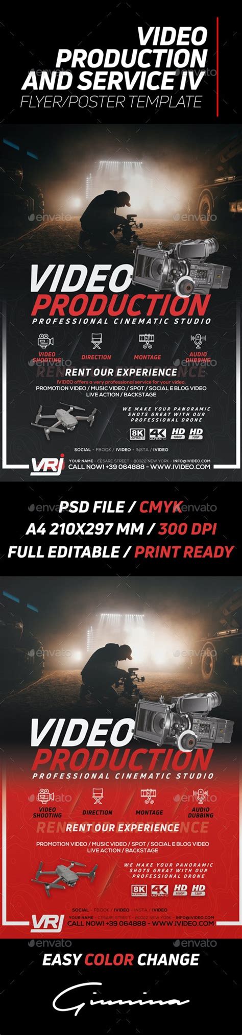 Video Production And Services 4 Flyerposter Print Templates