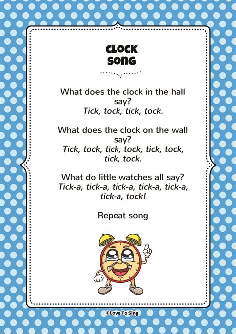 Clock Song Download The Free Lyrics Pdf From Our Website