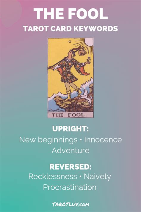 The reversed fool tarot card may also warn of an upcoming change of health. The Fool Tarot Card Meaning - Major Arcana - TarotLuv