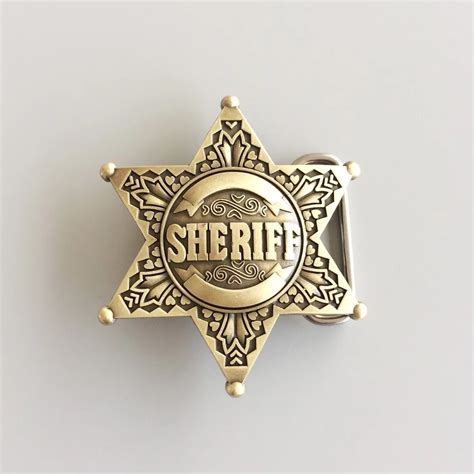 Retail Distribute Original Vintage Bronze Sheriff Star Belt Buckle