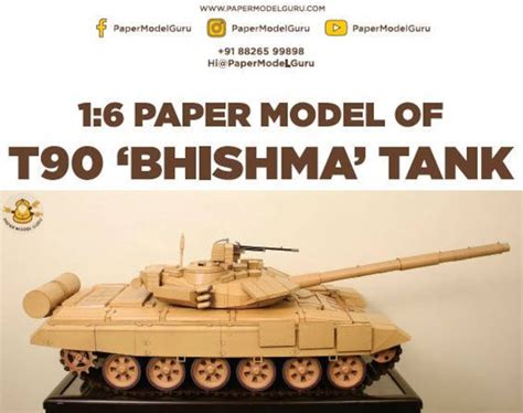 Low Poly Diy T90 Tank Paper Model Create Your Own 3d Etsy