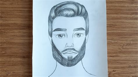 How To Draw A Young Man With Beard ~ Easy Way To Draw A Man Face ~ Step