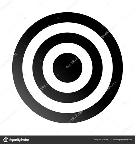 Target Sign Black Gradient Transparent Isolated Vector Illustration