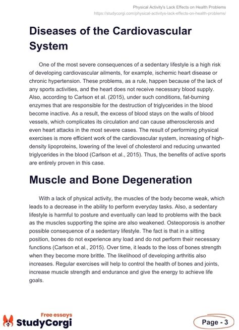 Physical Activitys Lack Effects On Health Problems Free Essay Example