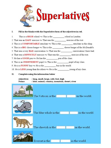 Comparatives And Superlatives Exercises Pdf