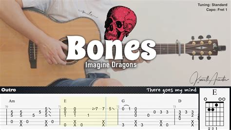Bones Imagine Dragons Fingerstyle Guitar Tab Chords Lyrics