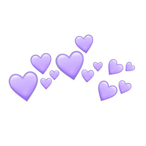 purple hearts heart purpleheart crown tumblr emoji emoj... png image