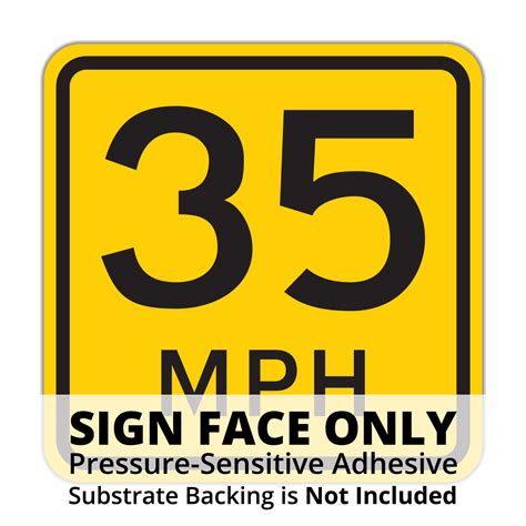 W13 1p Advisory Speed Sign Face Hall Signs