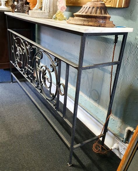 A Wrought Iron Console Table