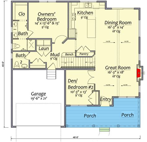 New American House Plan With Kids Room Upstairs