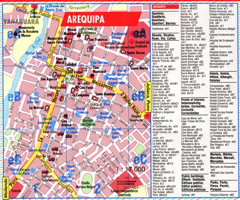 Arequipa Tourist Map Arequipa Peru Tourist Map Arequipa Tourist