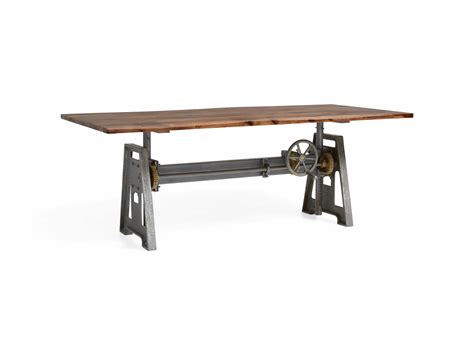 Industrial Brown Ansel Top Crank Desk With Iron Base Arhaus