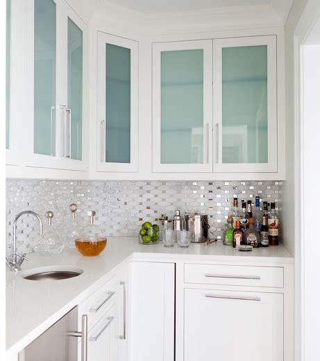 When frosted glass is used in a cabinet door, interior cabinet lights can also be installed. Butler Pantry Cabinets - Contemporary - kitchen - Morgan ...