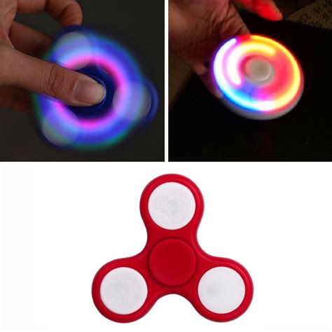 Light Up Color Flashing Led Fidget Spinner Tri Spinner Hand Spinner Finger Spinner Toy Stress