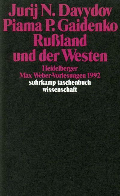Rußland und der Westen Buch von Jurij N Davydov Piama P Gaidenko Suhrkamp Verlag