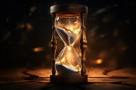 Premium Photo A Cracked Hourglass With Time Suspended Signifying 00138 02