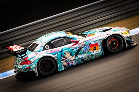 Teal Stock Car Racing Race Cars Hatsune Miku Itasha Hd Wallpaper