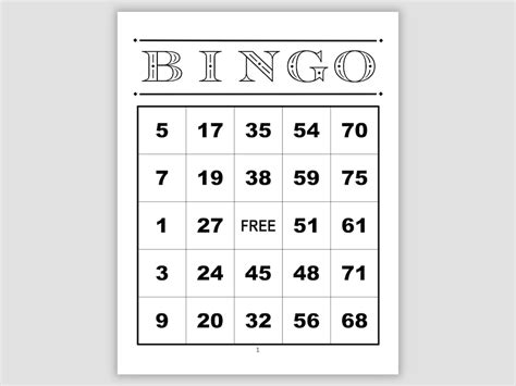 1000 Bingo Cards Pdf Download 1 Per Page Instant Printable Etsy