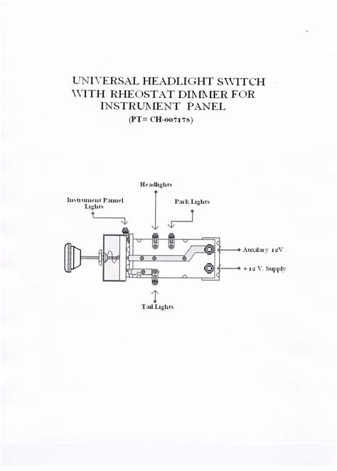 universal headlamp switch wiring diagram complete wiring schemas