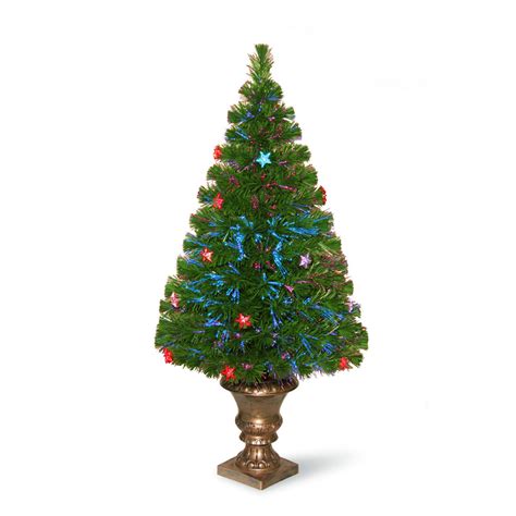 National Tree Pre Lit 36 Fiber Optic Evergreen Firework Artificial