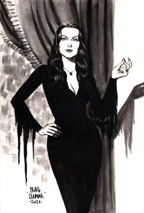 Morticia Addams In Craig Cermaks Pin Ups And Commissions Comic Art Gallery Room