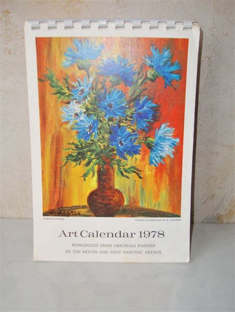 Vintage 1978 Art Calendar Mouth And Foot By Wintervillewonders