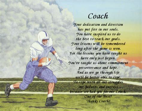 To Our Football Coach Personalized Print Poem End Of The Year
