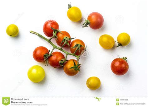 Red And Yellow Cherry Tomatoes Stock Image Image Of Health Nutrition