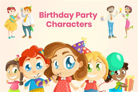 Birthday Party Characters Set Graphicmama