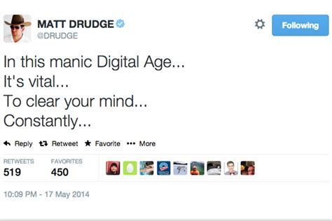 Matt Drudges Twitter Account Is Now Just A Single Deep Tweet On The