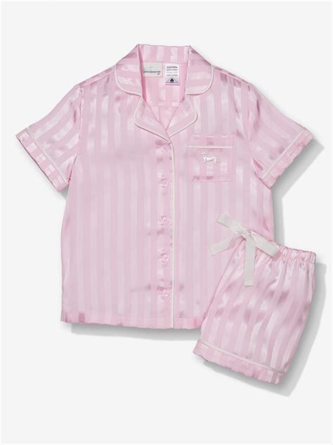 girls pink stripe satin pj set satin pj set pj sets girls satin pajamas