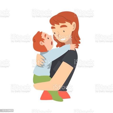 Cheerful Young Mom Holding Her Toddler Baby Happy Parenting Motherhood