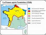 La France après l'armistice (1940) | France, Ensemble de carte, Armistice