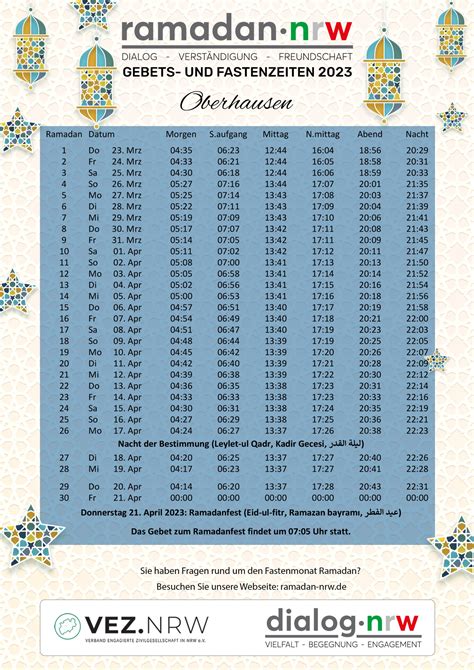 Ramadankalender Oberhausen Ramadan Nrw