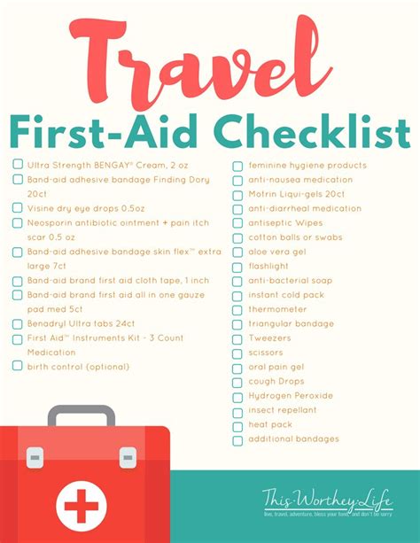 Making a first aid kit? FREE Printable | DIY Travel First-Aid Kit with Printable ...