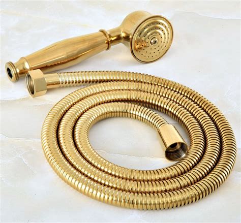 15m Gold Color Brass Flexible Bathroom Hand Held Shower Hose And