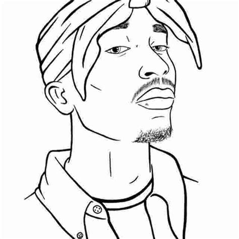 2pac Coloring Pages Tupac Art Guy Drawing Rapper Art