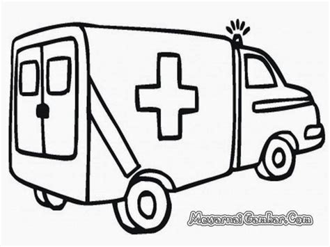 mewarnai gambar mobil ambulance | buku mewarnai gambar gratis