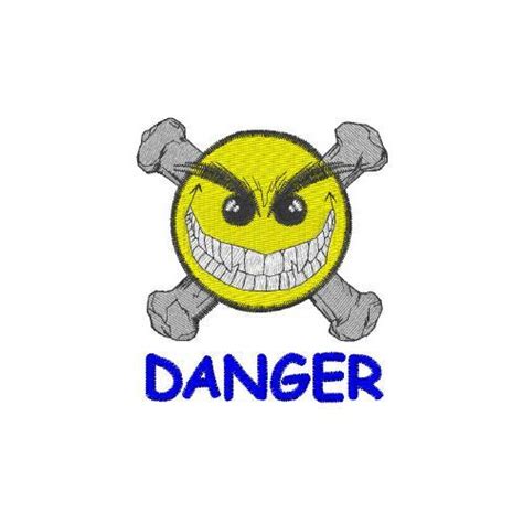 Crossbones Smiley Danger 4x4 Products Swak Embroidery