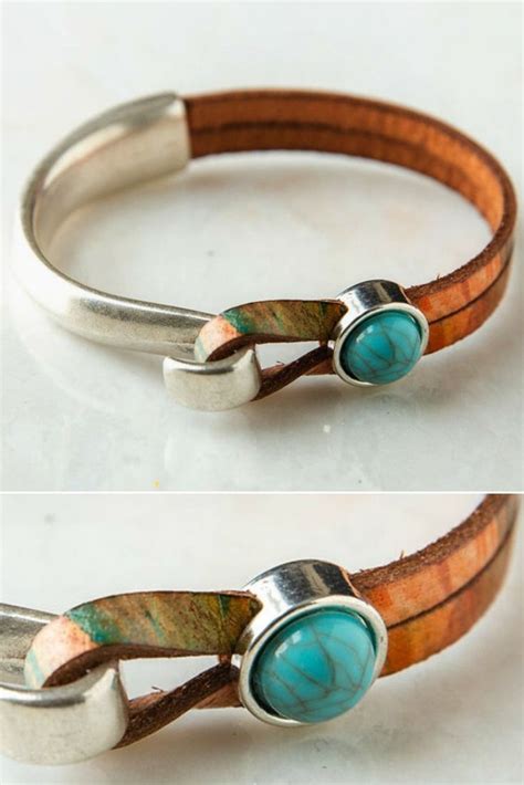 Boho Leather Bracelet For Women Leather And Turquoise Etsy Womens